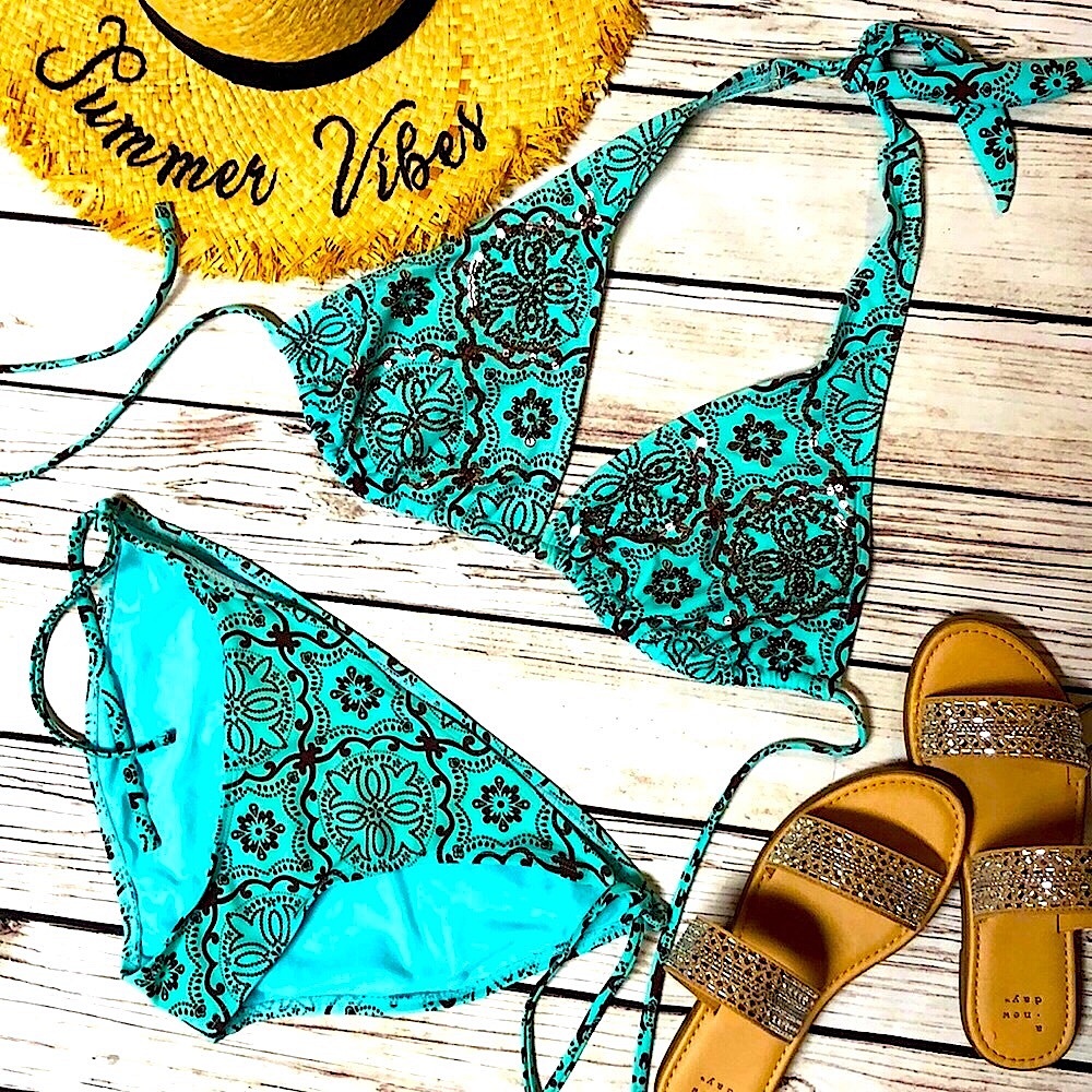 Sexy Beaded Two Piece Boho Beaded Bikini